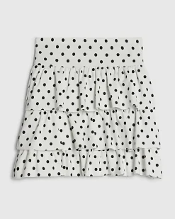 Girls White Polka Dot Rara Skirt