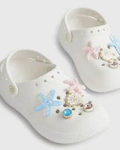 Girls White Shell Clogs