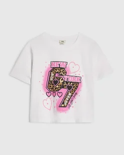 Girls White Six Seven 67 Boxy T-Shirt