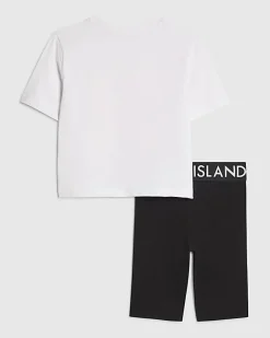 Girls White Soda Pop Cycle Shorts Set