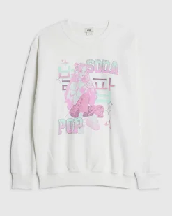 Girls White Soda Pop Girl Cropped Sweatshirt