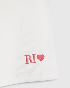 Girls White Whipstitch Tank Top