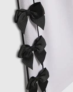 Girls White Wide Leg Bow Side Stripe Trousers