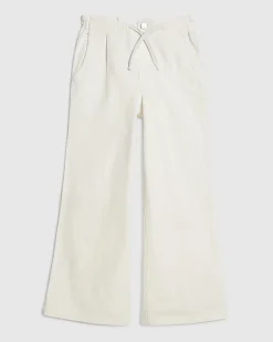 Girls White Wide Leg Jeans