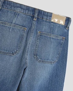 Girls Wide Leg Front Pocket Jeans