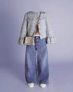 Girls Wide Leg Front Pocket Jeans