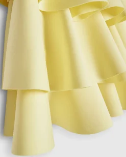 Girls Yellow Asymmetric Tiered Dress