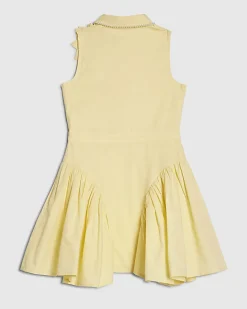 Girls Yellow 3D Flower Dress