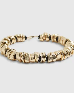 Gold and Black Nugget Necklace