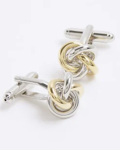 Gold and silver Mixed Metal Knot Cufflinks