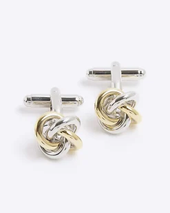 Gold and silver Mixed Metal Knot Cufflinks