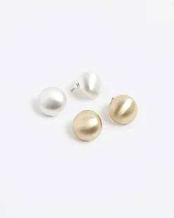 Gold and Silver Stud Multipack Earrings