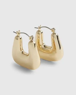 Gold Chunky Square Hoop Earrings