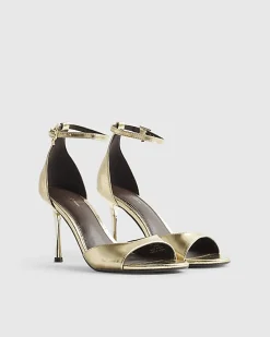 Gold Closed Back Healed Sandals