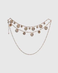 Gold Coin Drape Chain Belt