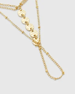 Gold coin hand chain