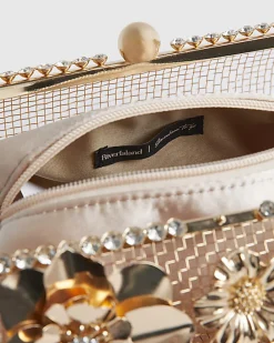 Gold Cylinder Floral Cage Bag