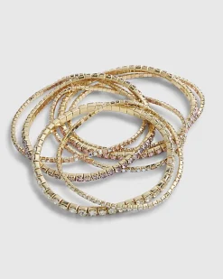 Gold Diamante Bracelet 7 Pack