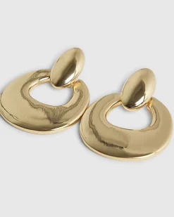 Gold Door Knocker Earrings