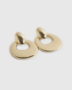 Gold Door Knocker Earrings