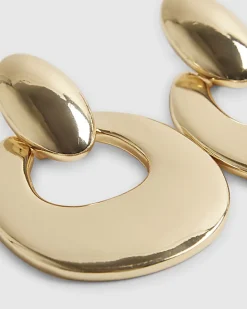 Gold Door Knocker Earrings