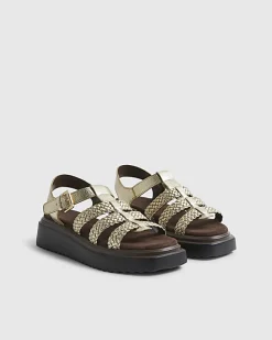 Gold Fisherman Flatform Sandals