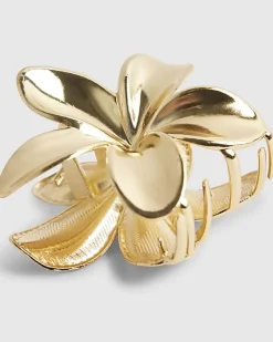 Gold Flower Claw Clip
