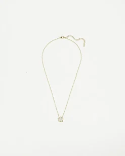 Gold Flower pendant Necklace
