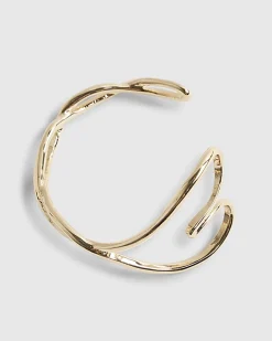 Gold Heart Cuff Bracelet