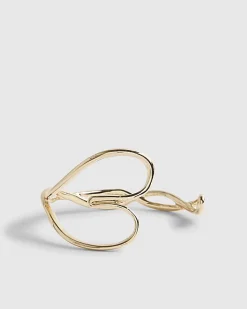 Gold Heart Cuff Bracelet