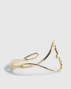 Gold Heart Cuff Bracelet
