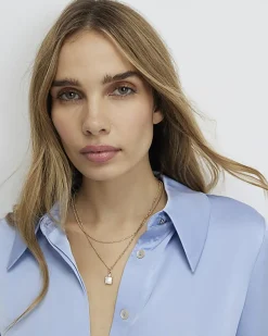 Gold Layer Cream Pendant Necklace