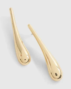 Gold Metal Drop Earrings