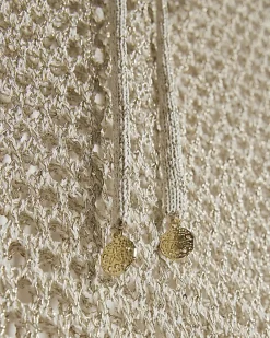 Gold Metallic Knit Beach Tunic Dress