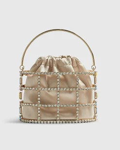 Gold Multi Gem Basket Bag