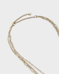 Gold Multirow Chain Necklace