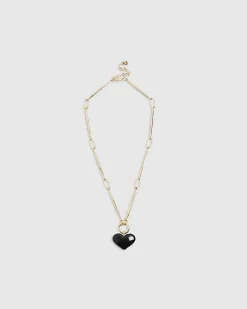 Gold Murano Heart Pendant Necklace