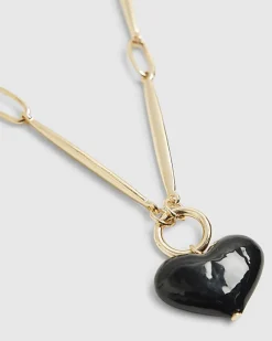 Gold Murano Heart Pendant Necklace