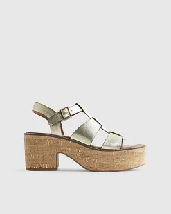 Gold Platform Fisherman Sandals