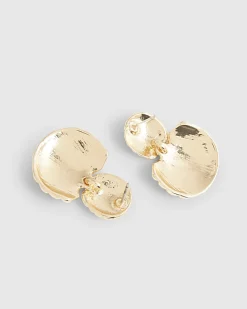 Gold Ridge Shell Earrings