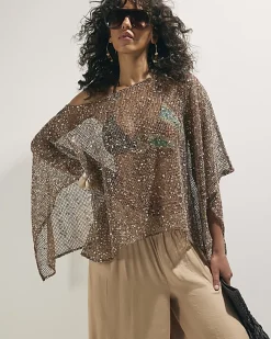 Gold Sequin Knitted Cape