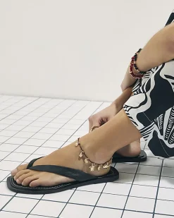 Gold Shell Charm Cord Anklet