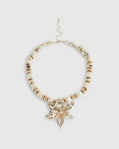 Gold Short Hibiscus Necklace