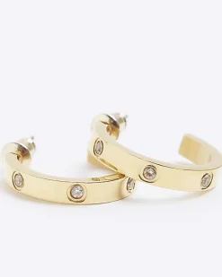 Gold Stainless Steel Hoop Earrings