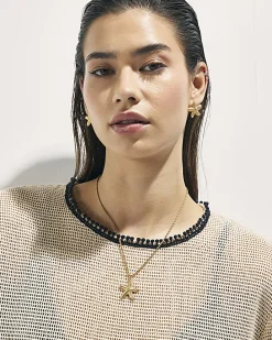 Gold Stainless Steel Starfish Necklace