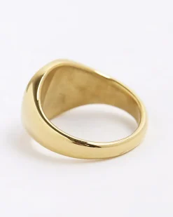 Gold Steel Signet Ring