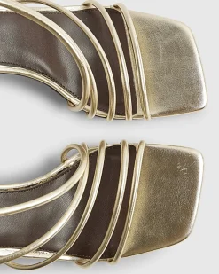 Gold Strappy Heeled Sandals