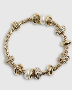 Gold Stretch Charm Bracelet