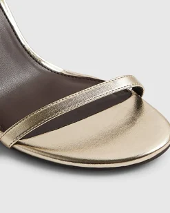 Gold Wide Fit Open Toe Heeled Sandals
