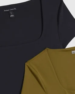 Green and Black Scoop Neck Bodysuit 2 Pack